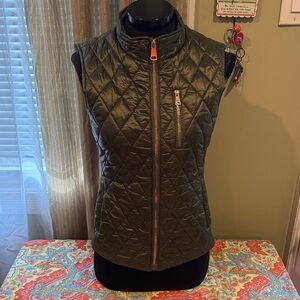 Ci Sono Quilted Dark Green Women's Vest